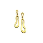 Organic Satin Gold Drop Earrings