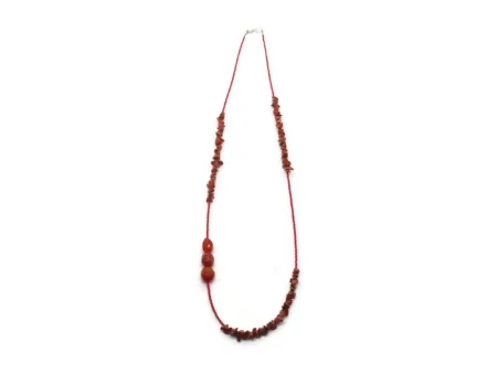 Long Carnelian Necklace with Red Jasper
