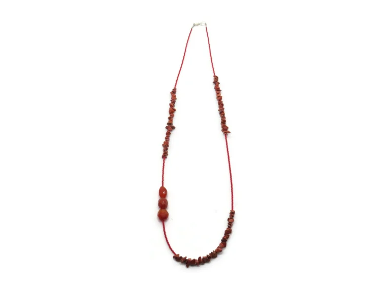 Long Carnelian Necklace with Red Jasper