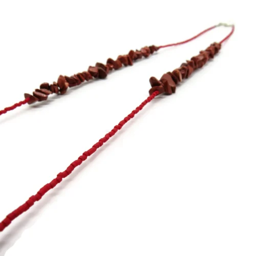 Long Carnelian Necklace with Red Jasper