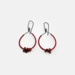 Oxidized Silver Earrings with Red Miyuki and Jasper