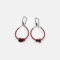 Oxidized Silver Earrings with Red Miyuki and Jasper