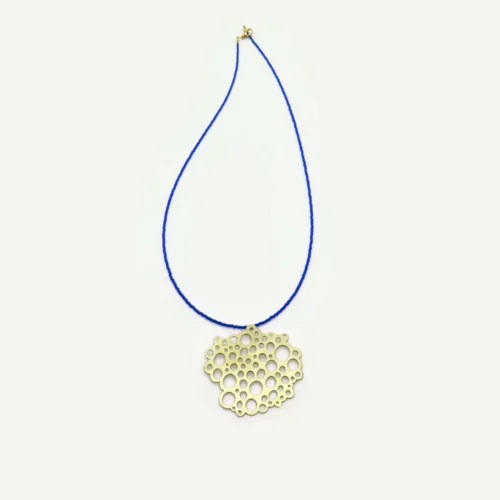 Brass Necklace with Blue Miyuki