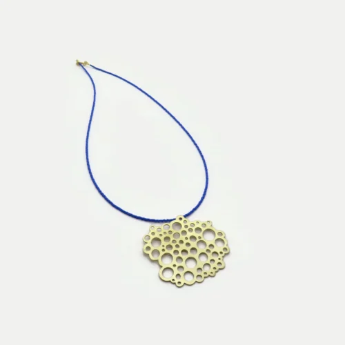Brass Necklace with Blue Miyuki