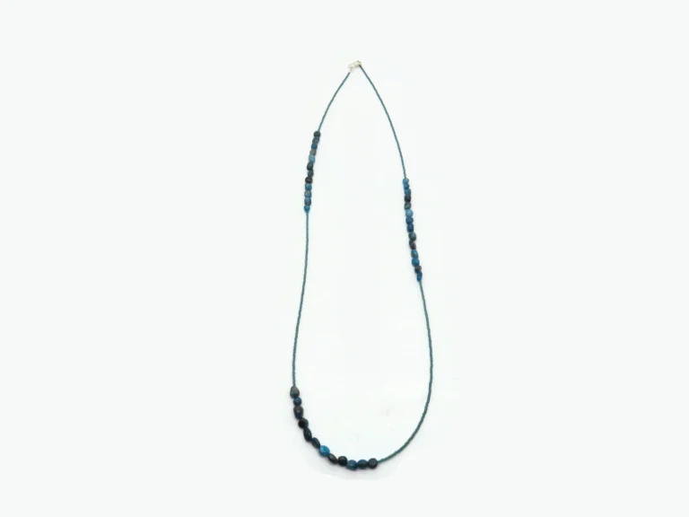 Long Apatite Nugget Necklace with Blue Miyuki Beads