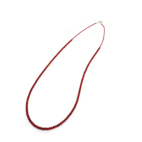 Long Carnelian Necklace with Red Miyuki Beads