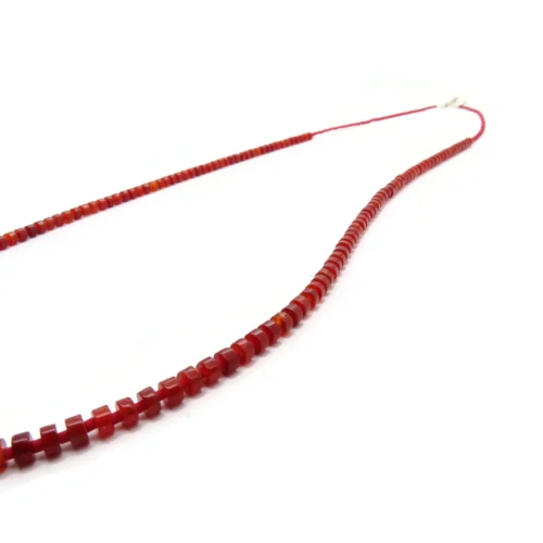 Long Carnelian Necklace with Red Miyuki Beads
