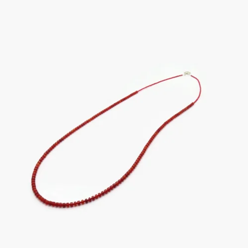 Long Carnelian Necklace with Red Miyuki Beads