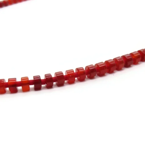 Long Carnelian Necklace with Red Miyuki Beads