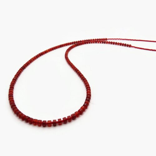 Long Carnelian Necklace with Red Miyuki Beads