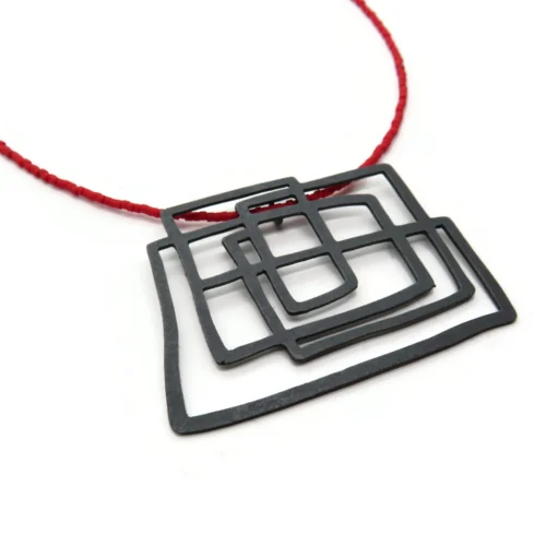 Oxidized Silver Pendant with Miyuki Beads