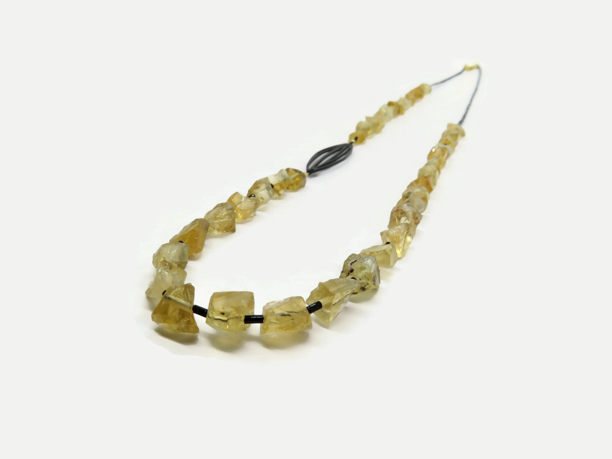 Long Raw Citrine Necklace