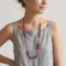 Long Carnelian Necklace with Red Jasper