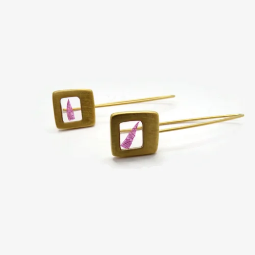 Gold Plated Earrings with Natural Petals