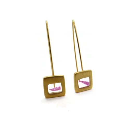 Gold Plated Earrings with Natural Petals