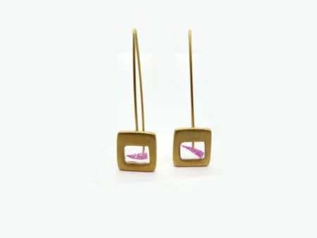 Gold Plated Earrings with Natural Petals