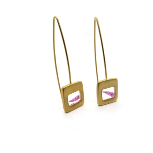 Gold Plated Earrings with Natural Petals