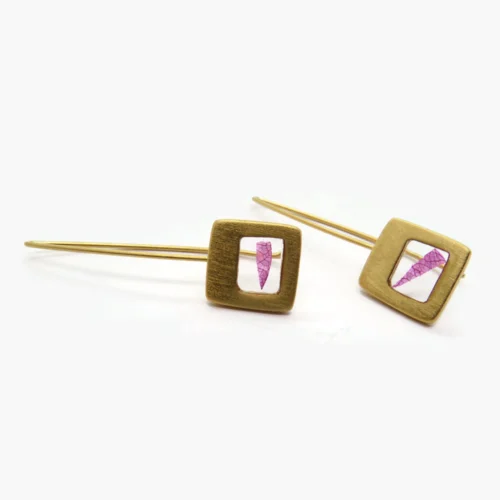 Gold Plated Earrings with Natural Petals
