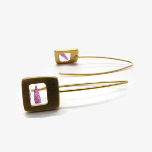 Gold Plated Earrings with Natural Petals