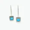 Silver Plated Earrings with Blue Resin