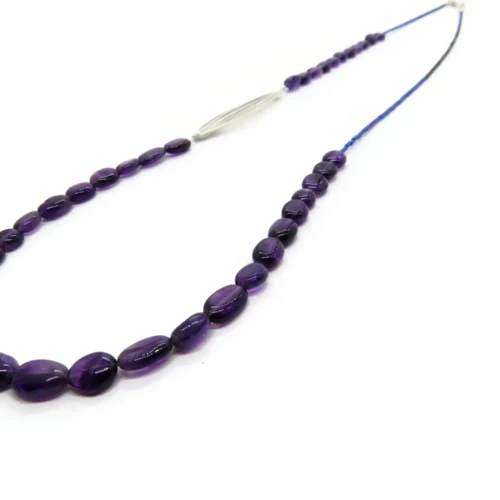 Long Amethyst Silver Necklace