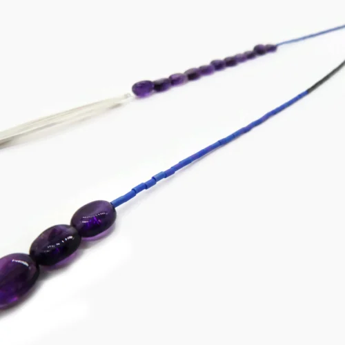 Long Amethyst Silver Necklace