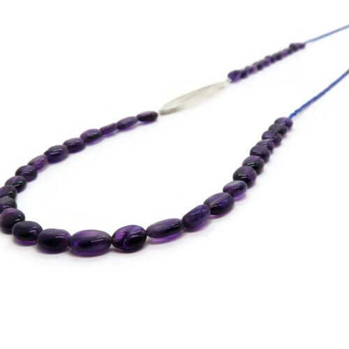 Long Amethyst Silver Necklace