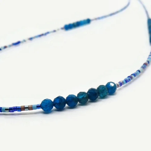 Blue Apatite Beaded Necklace