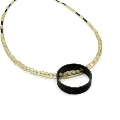 Citrine and Oxidized Silver Necklace