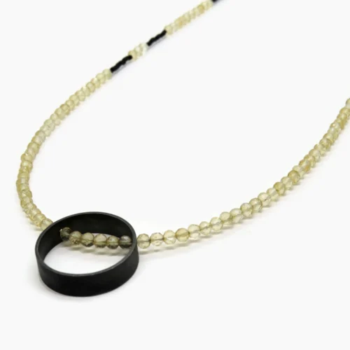 Citrine and Oxidized Silver Necklace