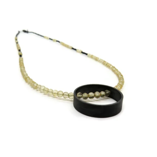 Citrine and Oxidized Silver Necklace