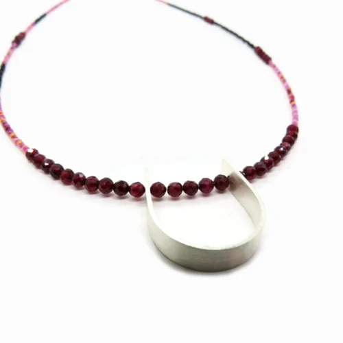 Garnet and Silver Necklace