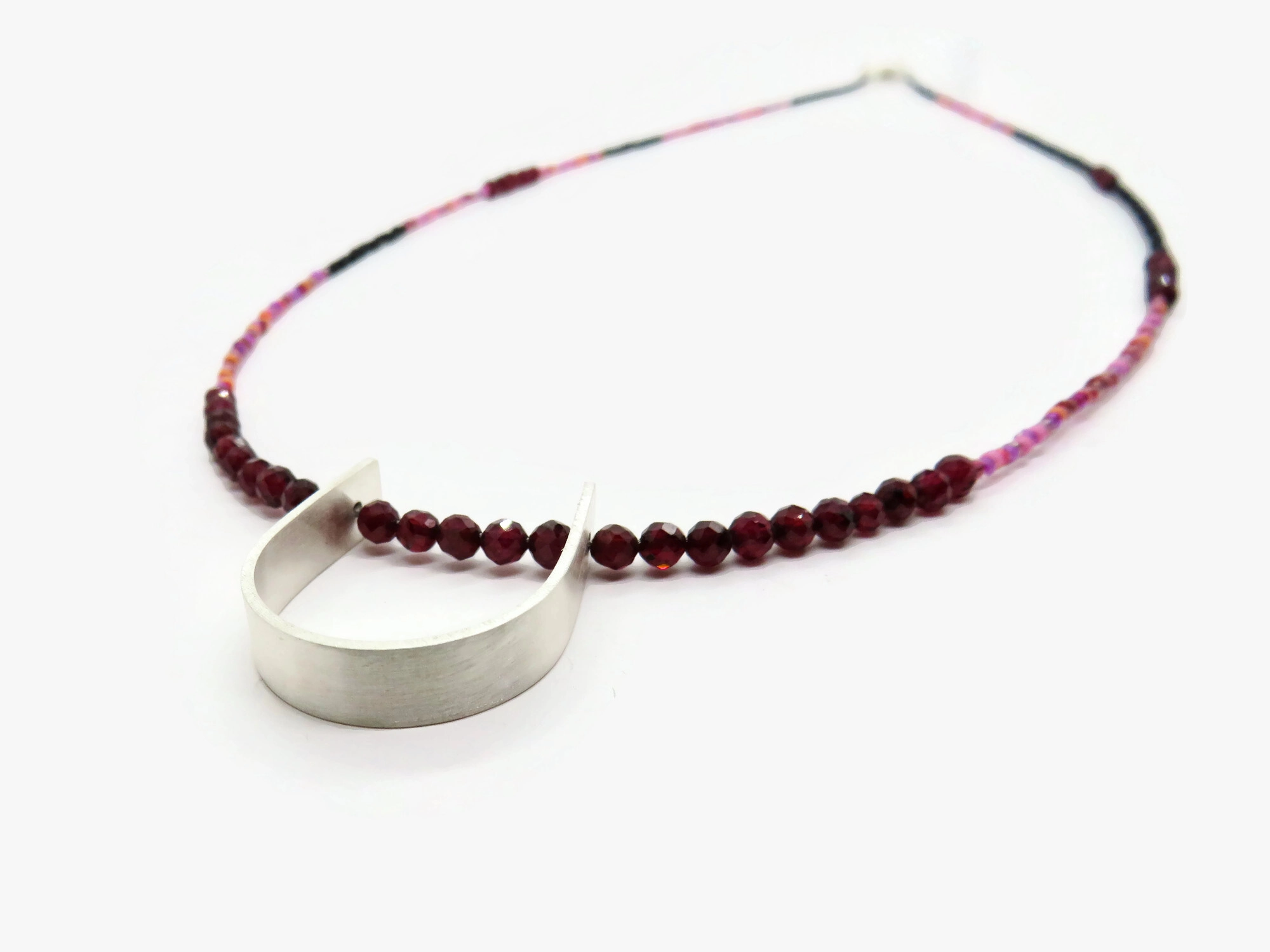 Garnet and Silver Necklace