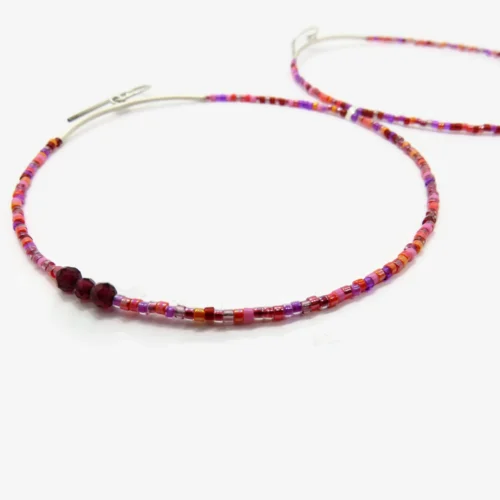 Oversized Silver Miyuki Hoop Earrings
