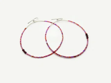 Oversized Silver Miyuki Hoop Earrings