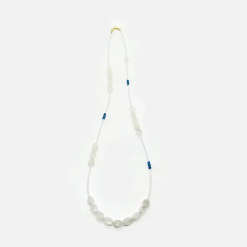 Long Moonstone and Apatite Necklace