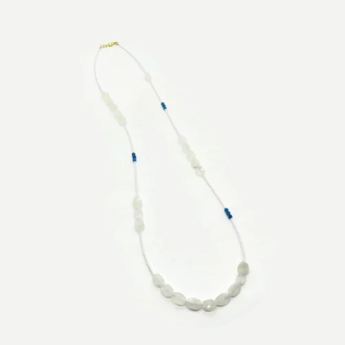 Long Moonstone and Apatite Necklace