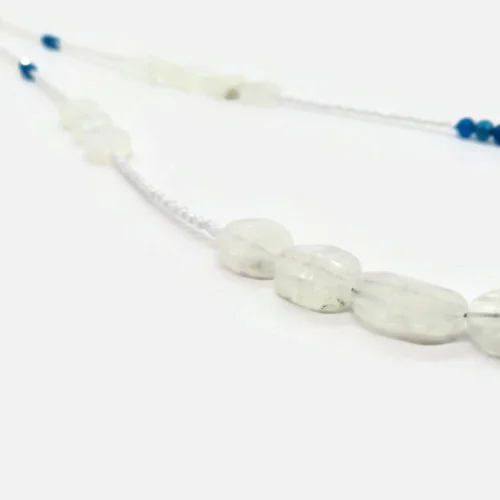 Long Moonstone and Apatite Necklace