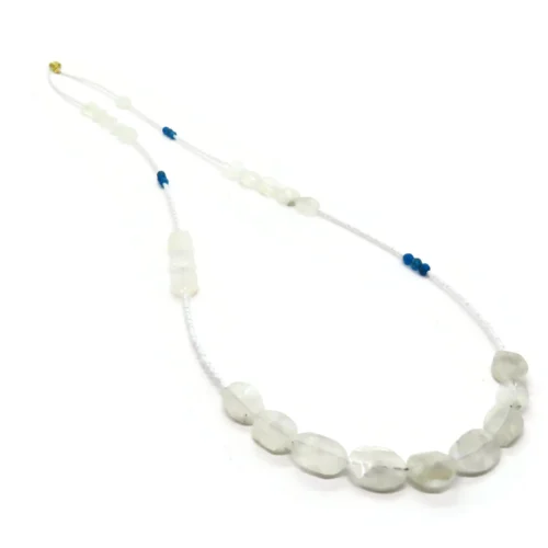 Long Moonstone and Apatite Necklace