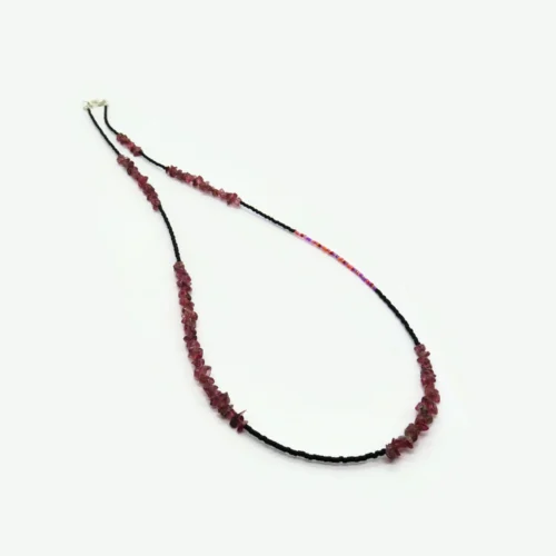 Pink Tourmaline and Miyuki Necklace