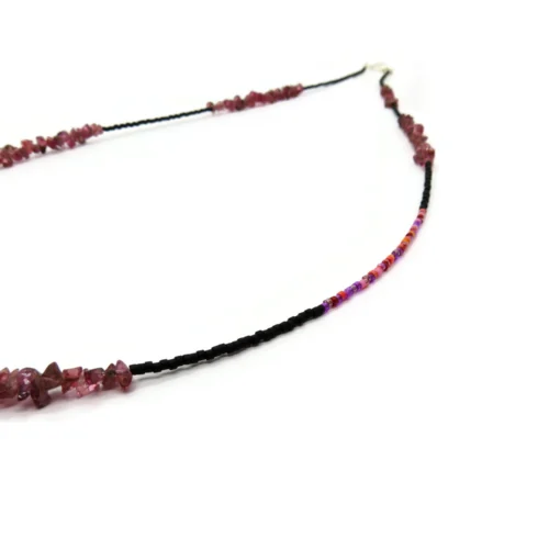 Pink Tourmaline and Miyuki Necklace