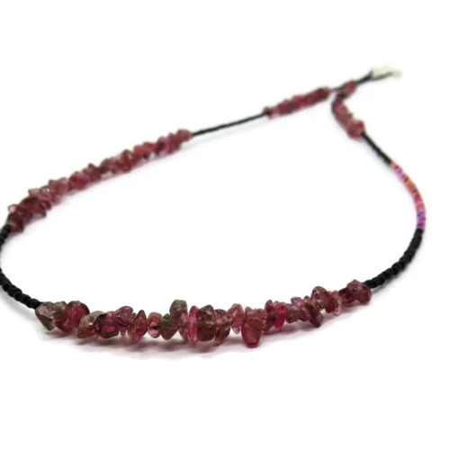 Pink Tourmaline and Miyuki Necklace
