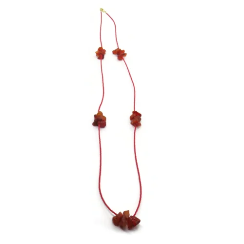 Long Raw Carnelian Necklace