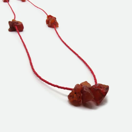 Long Raw Carnelian Necklace