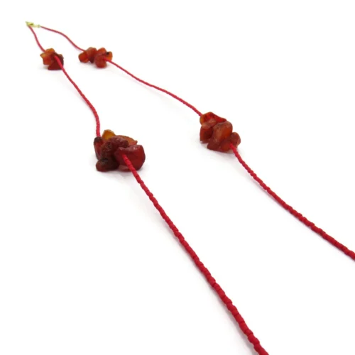 Long Raw Carnelian Necklace