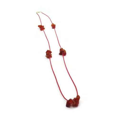 Long Raw Carnelian Necklace