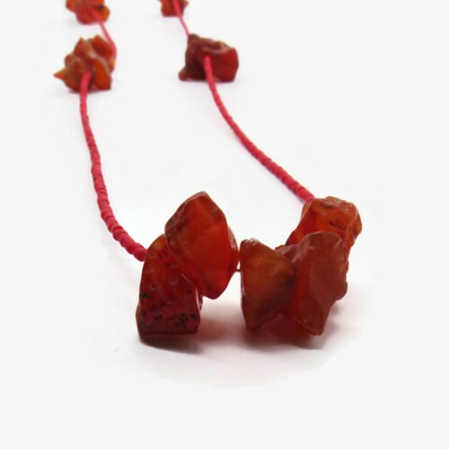 Long Raw Carnelian Necklace