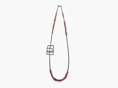 Pink Tourmaline and Oxidized Silver Necklace