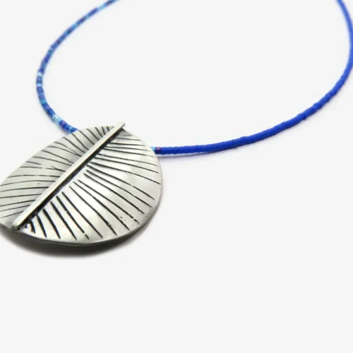 Silver Pendant Miyuki Necklace