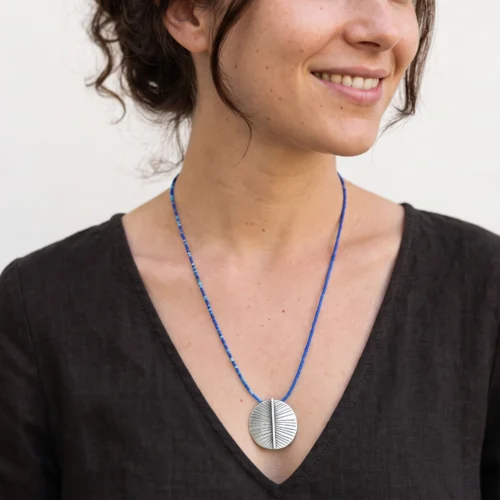 Silver Pendant Miyuki Necklace